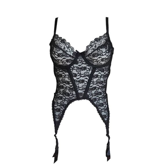 American Vintage Tops - 70s vintage goth lace corset